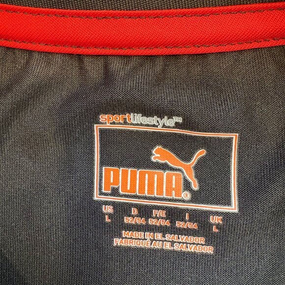 Vintage Puma Black Mens large T-Shirt Cat Jumping Logo Sport Lifestyle Dry Cell - Picture 2 of 7